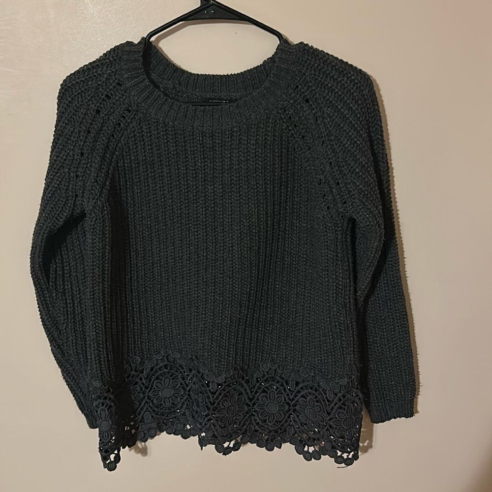 Papermoon grey lace bottom sweater